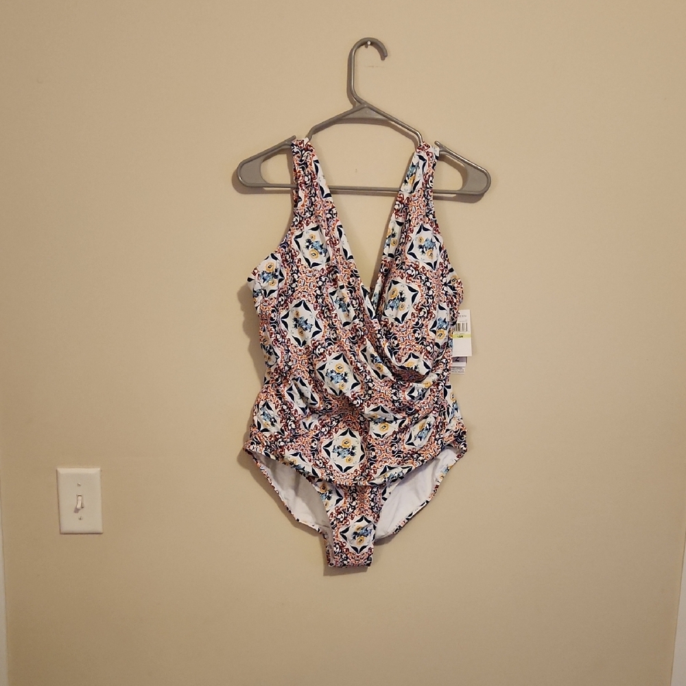 Jantzen Multicolor Swimsuit with Blue and Orange Accents